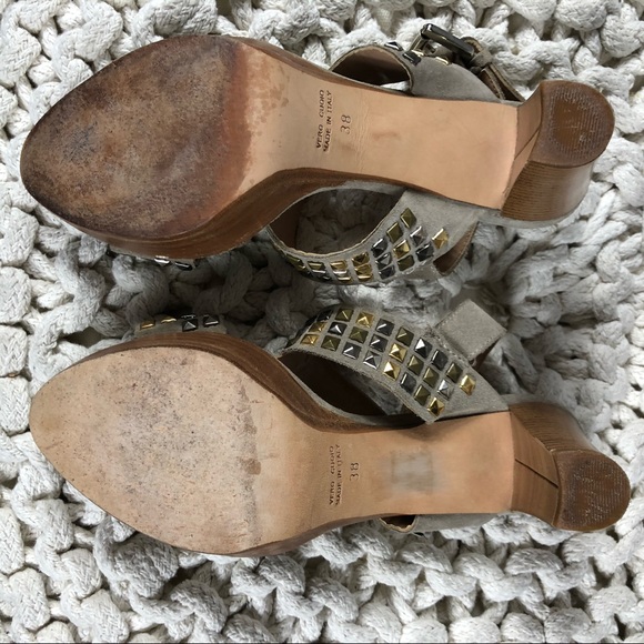 SH-74 Massimo Rebecchi Tan Suede Heeled Sandal 38 - Picture 5 of 6